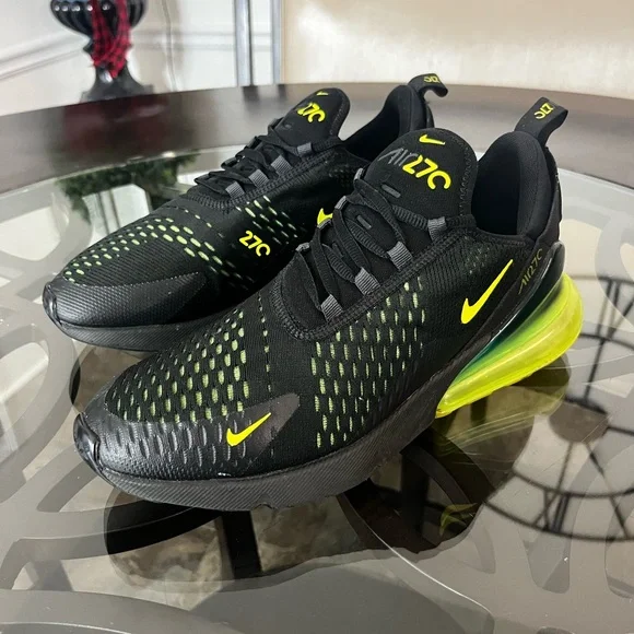 Nike Air Men's Max 270 Black Volt Oil Grey Size 10 - Picture 3 of 7